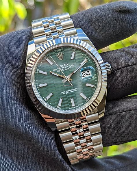 rolex green face dial